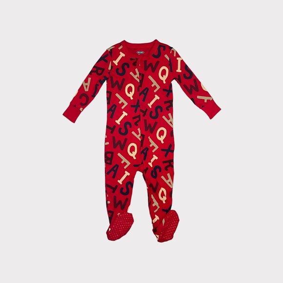 Old Navy Alphabets Red Footed Sleeper - Picture 1 of 5
